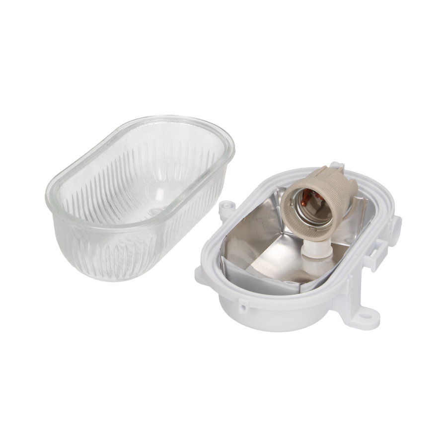 E27 lighting fixture AUSTRUL, IP54, steel cover