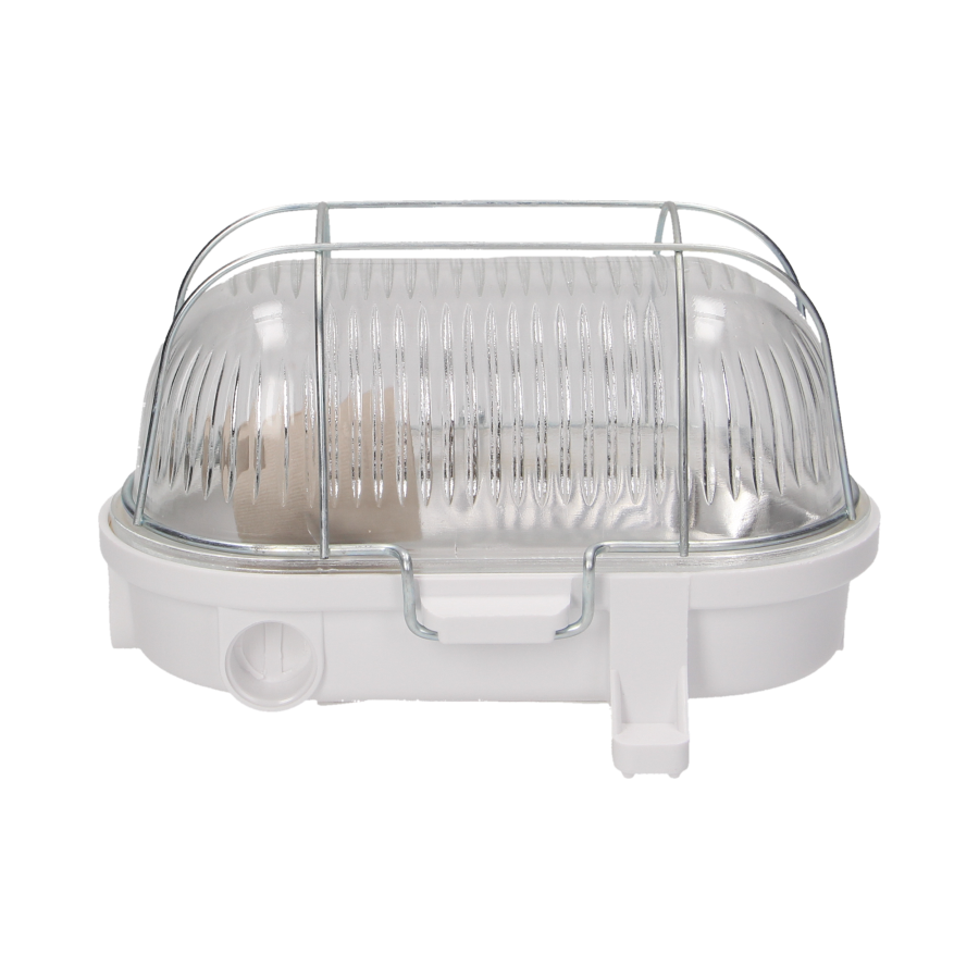 BURAN, oprawa oświetleniowa, 100W, E27, IP54, klosz szklany, stalowa osłona, podstawa bakelitowa