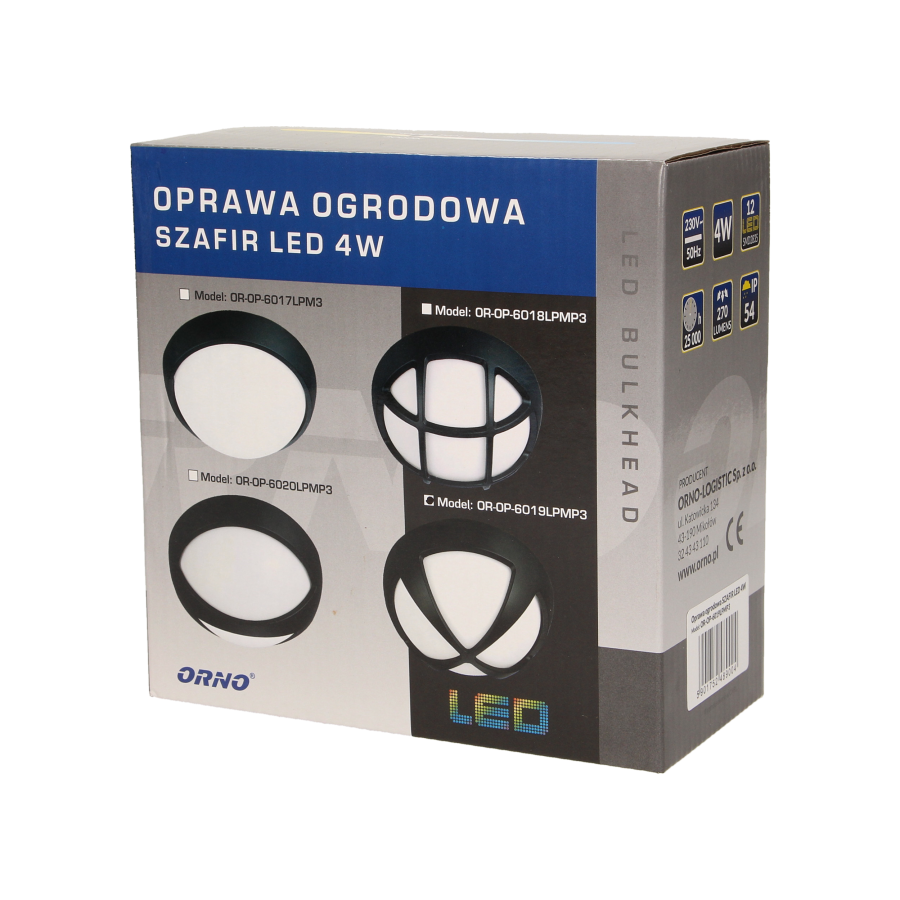 SZAFIR LED 4W, oprawa ogrodowa, 270lm, IP54, 3000K, krzyżyk
