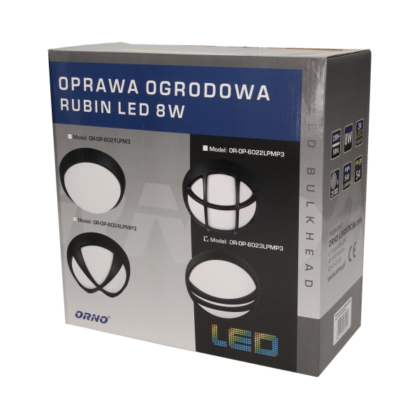 RUBIN LED 8W, oprawa ogrodowa, 540lm, IP54, 3000K, pion