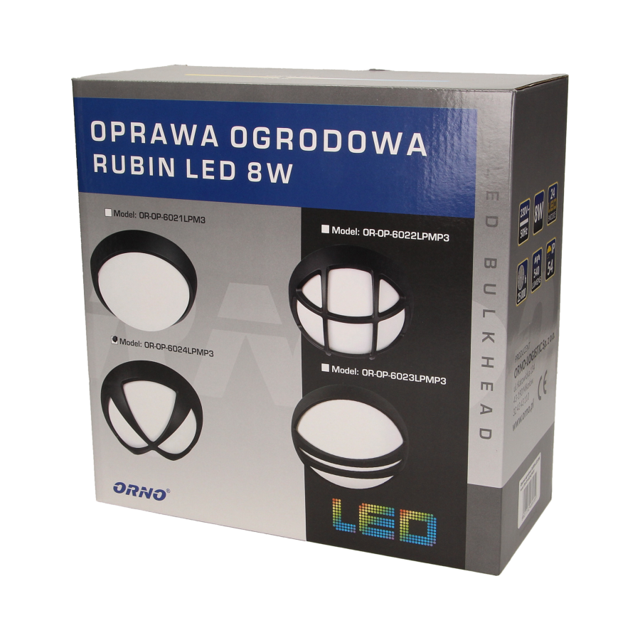 RUBIN LED 8W, oprawa ogrodowa, 540lm, IP54, 3000K, krzyżyk