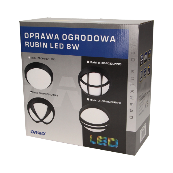 RUBIN LED 8W, oprawa ogrodowa, 540lm, IP54, 3000K, krzyżyk