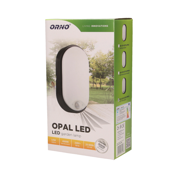 OPAL LED 14W, oprawa ogrodowa, 1000lm, IP54, 4000K, gładka *