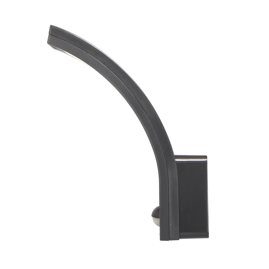 PIRYT LED 10W, oprawa ogrodowa z czujnikiem ruchu 140°, 850lm, IP54, 4000K, szara