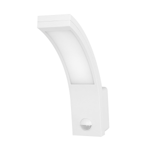 PIRYT LED 10W, oprawa ogrodowa z czujnikiem ruchu 140st, 850lm, IP54, 4000K, biała