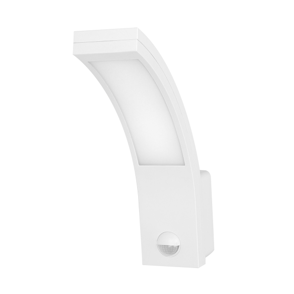 PIRYT LED 10W, oprawa ogrodowa z czujnikiem ruchu 140st, 850lm, IP54, 4000K, biała