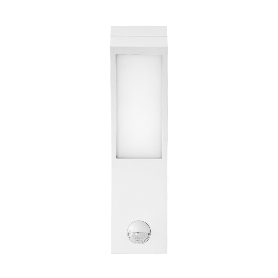 PIRYT LED 10W, oprawa ogrodowa z czujnikiem ruchu 140st, 850lm, IP54, 4000K, biała