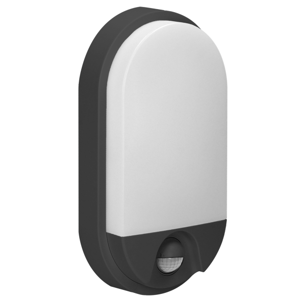 NEFRYT LED garden lamp with PIR sensor, 10W, black