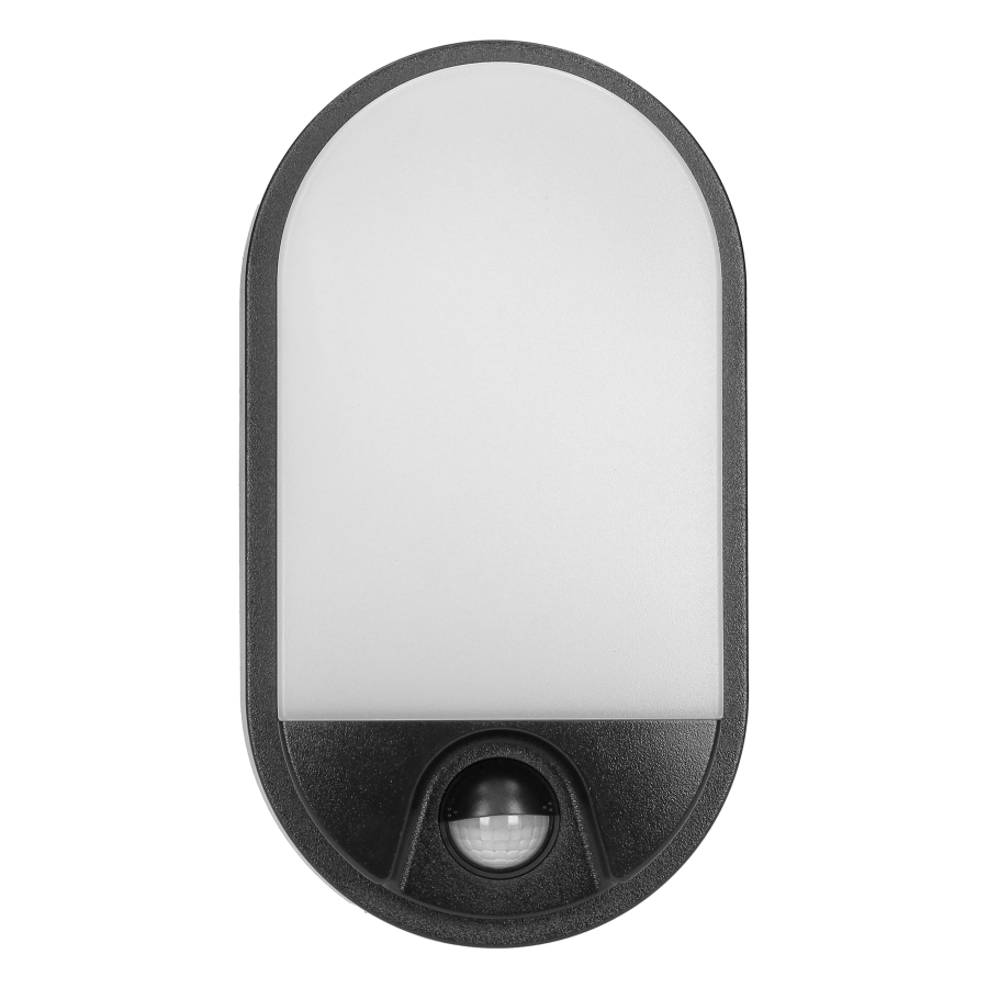 NEFRYT LED garden lamp with PIR sensor, 10W, black