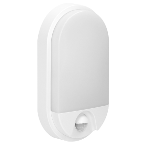 NEFRYT LED 10W, oprawa ogrodowa z czujnikiem ruchu 140st, 850lm, IP54, 4000K, biała