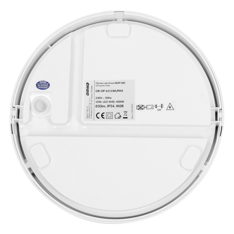 AGAT LED 10W, oprawa ogrodowa, 800lm, IP54, 4000K, biała