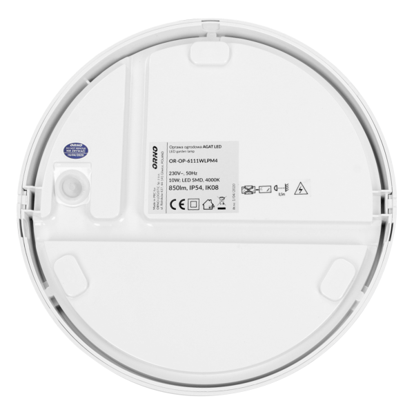 AGAT LED 10W, oprawa ogrodowa, 800lm, IP54, 4000K, biała