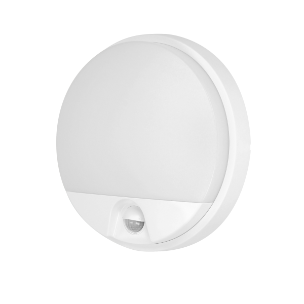 AGAT LED 10W, oprawa ogrodowa z czujnikiem ruchu 140°, 800lm, IP54, 4000K, biała