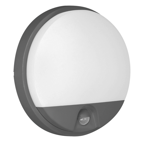 AGAT LED 15W, oprawa ogrodowa z czujnikiem ruchu, 140st, 1100lm, IP54, 4000K, szara