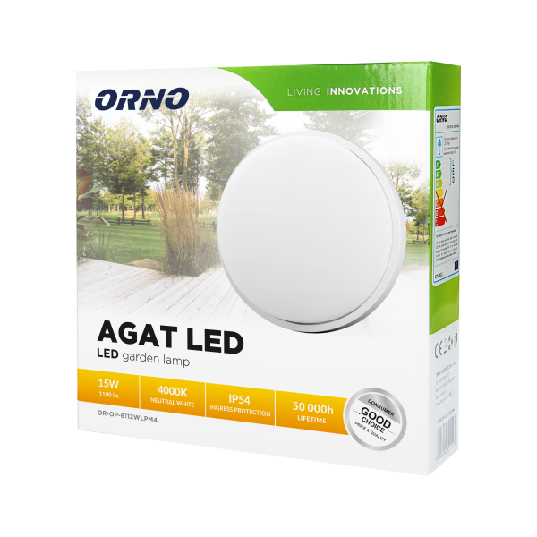 AGAT LED garden lamp, 15W, white