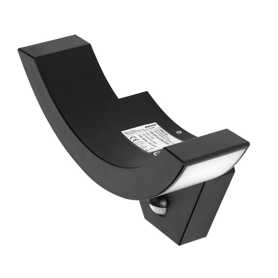 SPINEL LED 10W, oprawa ogrodowa z czujnikiem ruchu 140°, 800lm, IP54, 4000K, IK10, czarna