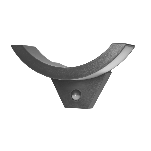 SPINEL LED 10W, oprawa ogrodowa z czujnikiem ruchu 140°, 800lm, IP54, 4000K, IK10, szara