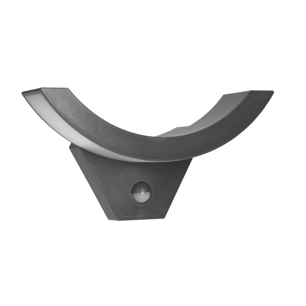 SPINEL LED 10W, oprawa ogrodowa z czujnikiem ruchu 140°, 800lm, IP54, 4000K, IK10, szara