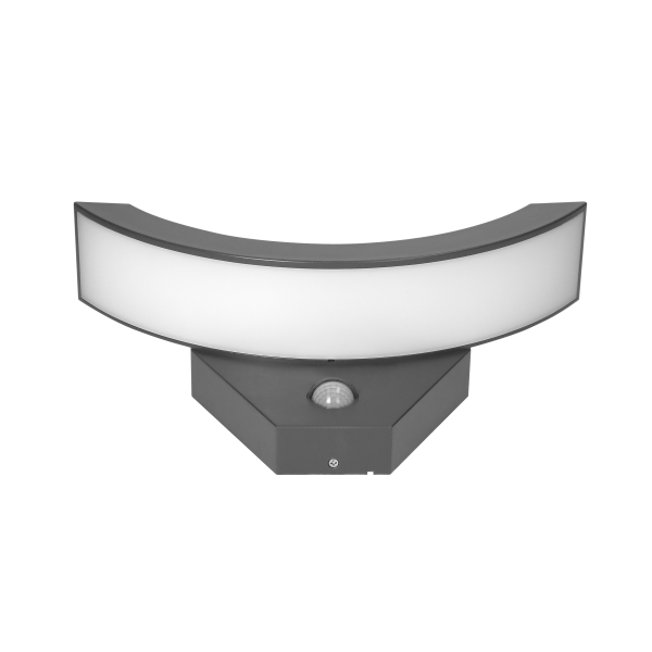 SPINEL LED 10W, oprawa ogrodowa z czujnikiem ruchu 140°, 800lm, IP54, 4000K, IK10, szara