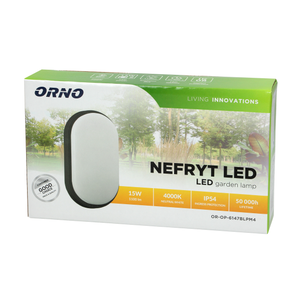 NEFRYT LED garden lamp, 15W, black