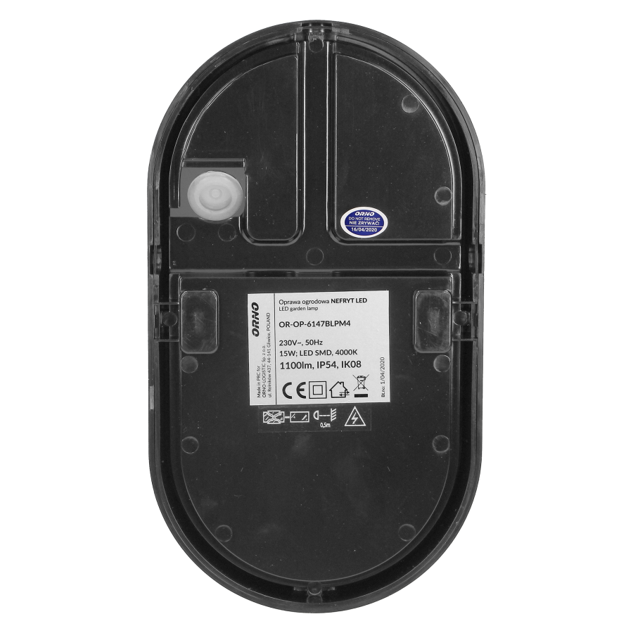 NEFRYT LED 15W, oprawa ogrodowa, 1100lm, IP54, 4000K, czarna