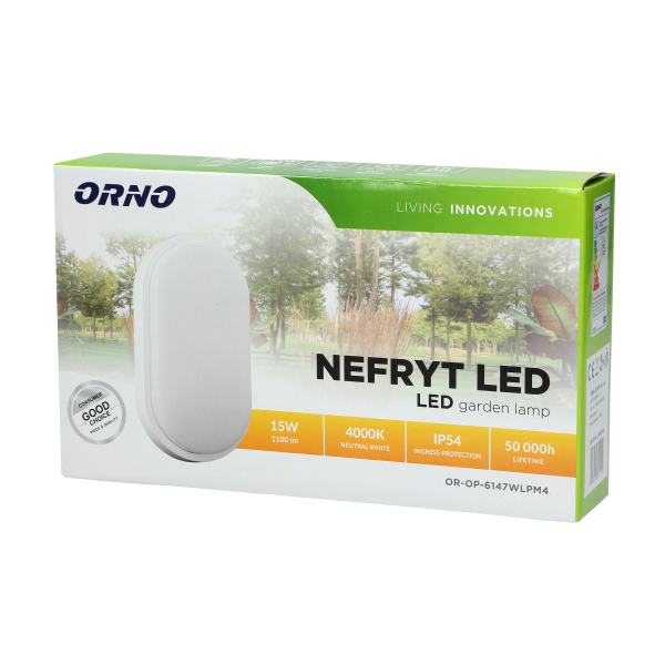 NEFRYT LED garden lamp, 15W, white