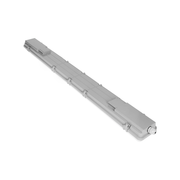 HERM hermetic luminaire for professional use, T8 LED 2x18W, IP65, tube length: 120cm.