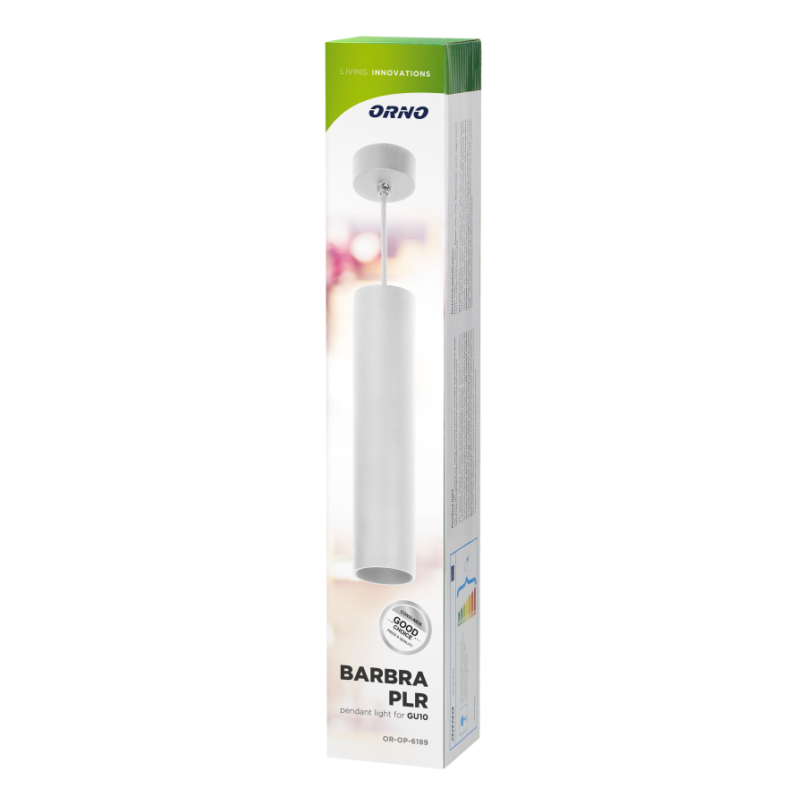 BARBRA PLR GU10 pendant light, max. 35W, IP20, round, white, aluminum