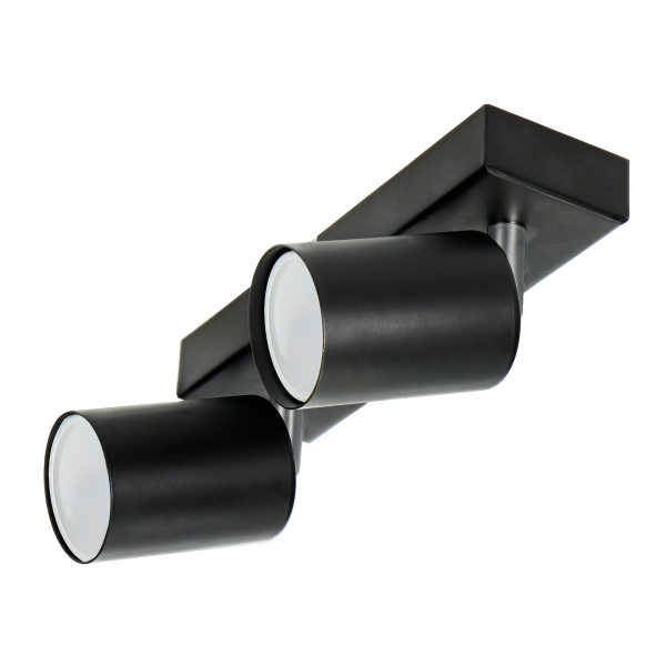 DOA SP 2l wall and ceiling light, GU10, max. 2x50W, IP20, black