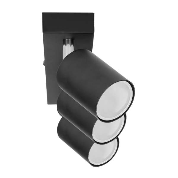 DOA SP 3l wall and ceiling light, GU10, max. 3x50W, IP20, black
