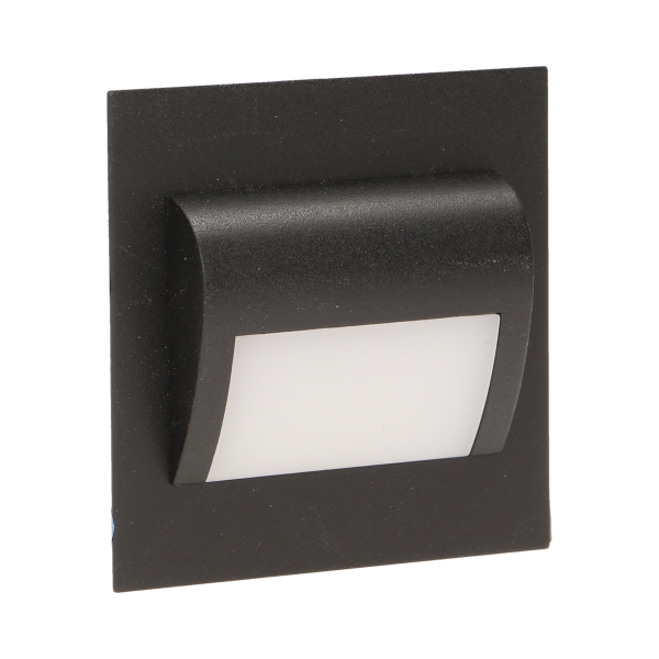 DRACO LED 1,2W, oprawa schodowa podtynkowa, 12V DC, 100lm, 3000K, czarna