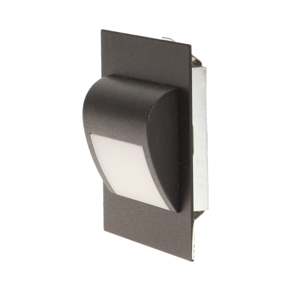 DRACO LED 1,2W, oprawa schodowa podtynkowa, 12V DC, 100lm, 3000K, czarna