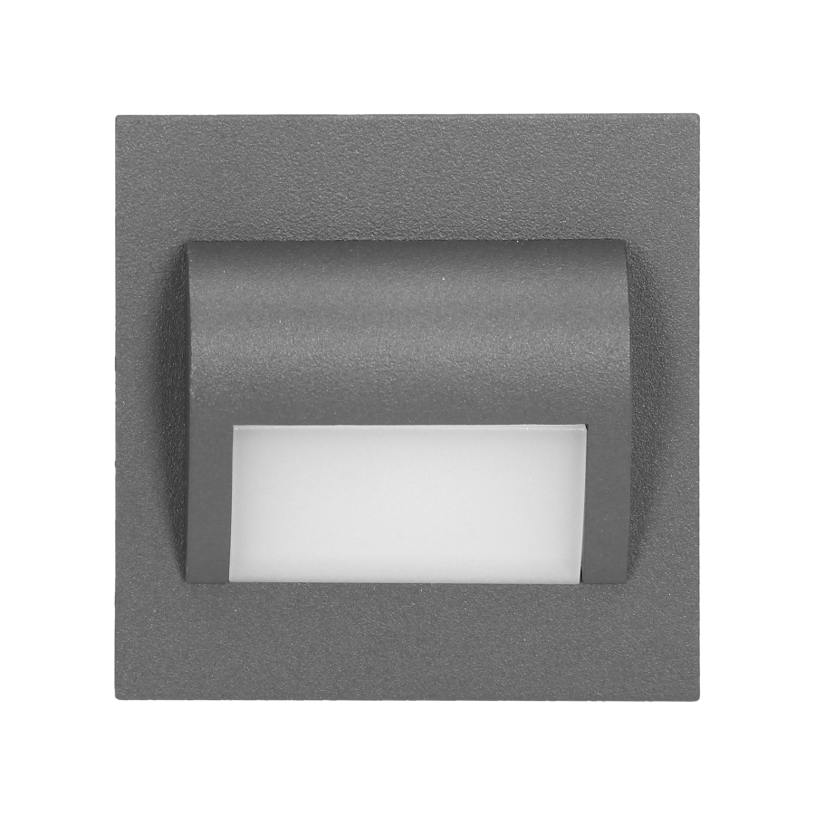 DRACO LED 1,2W, oprawa schodowa podtynkowa, 12V DC, 100lm, 3000K, grafit