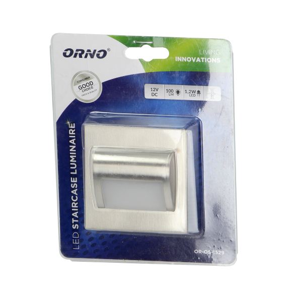 DRACO LED 1,2W, oprawa schodowa podtynkowa, 12V DC, 100lm, 3000K, satyna