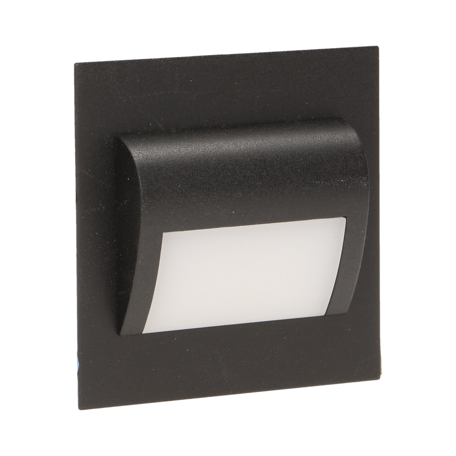 DRACO LED 1,2W, oprawa schodowa podtynkowa, 12V DC, 100lm, 6000K, czarna