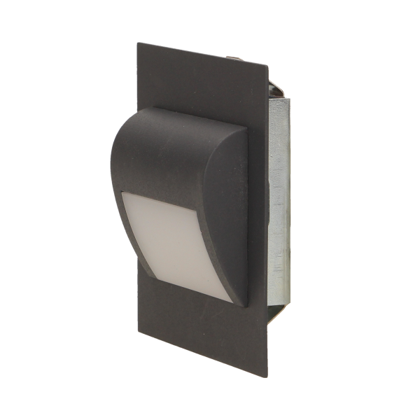 DRACO LED 1,2W, oprawa schodowa podtynkowa, 12V DC, 100lm, 6000K, grafit