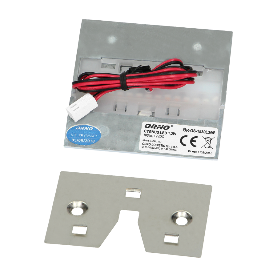 CYGNUS LED 1,2W, oprawa schodowa natynkowa, 12V DC, 100lm, 3000K, biała