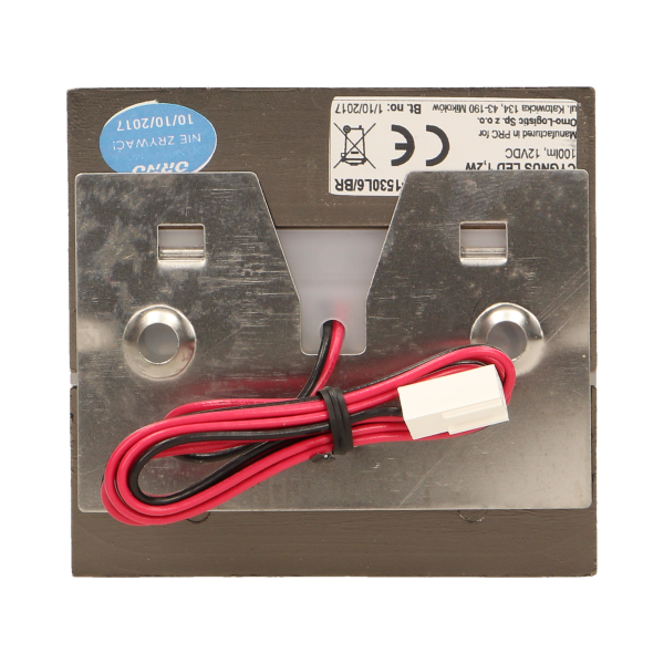 CYGNUS LED 1,2W, oprawa schodowa natynkowa, 12V DC, 100lm, 6000K, mosiądz