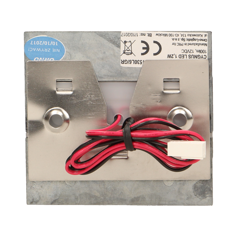 CYGNUS LED 1,2W, oprawa schodowa natynkowa, 12V DC, 100lm, 6000K, grafit