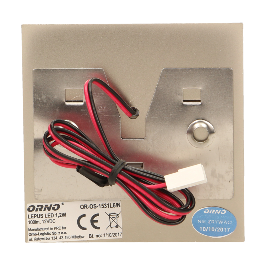 LEPUS LED 1,2W, oprawa schodowa natynkowa, 12V DC, 100lm, 3000K, satyna