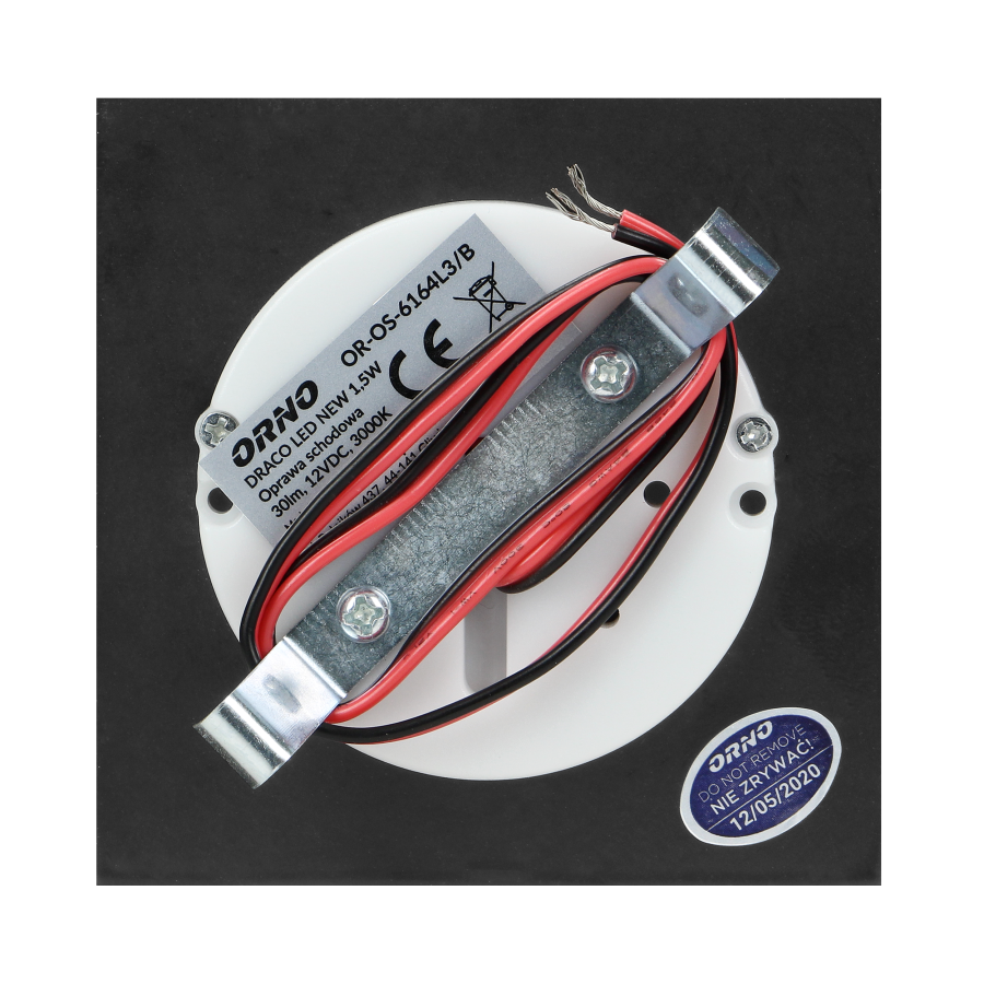 DRACO LED NEW 1,5W, oprawa schodowa podtynkowa, 12VDC, 30lm, 3000K, czarny, innowacyjny sposób montażu