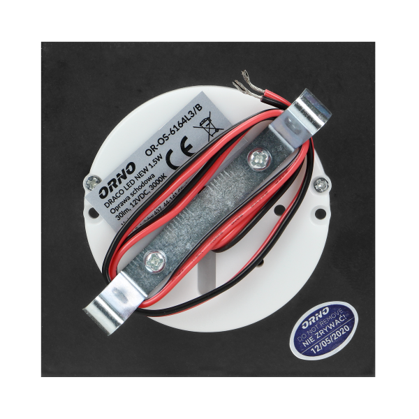 DRACO LED NEW 1,5W, oprawa schodowa podtynkowa, 12VDC, 30lm, 3000K, czarny, innowacyjny sposób montażu