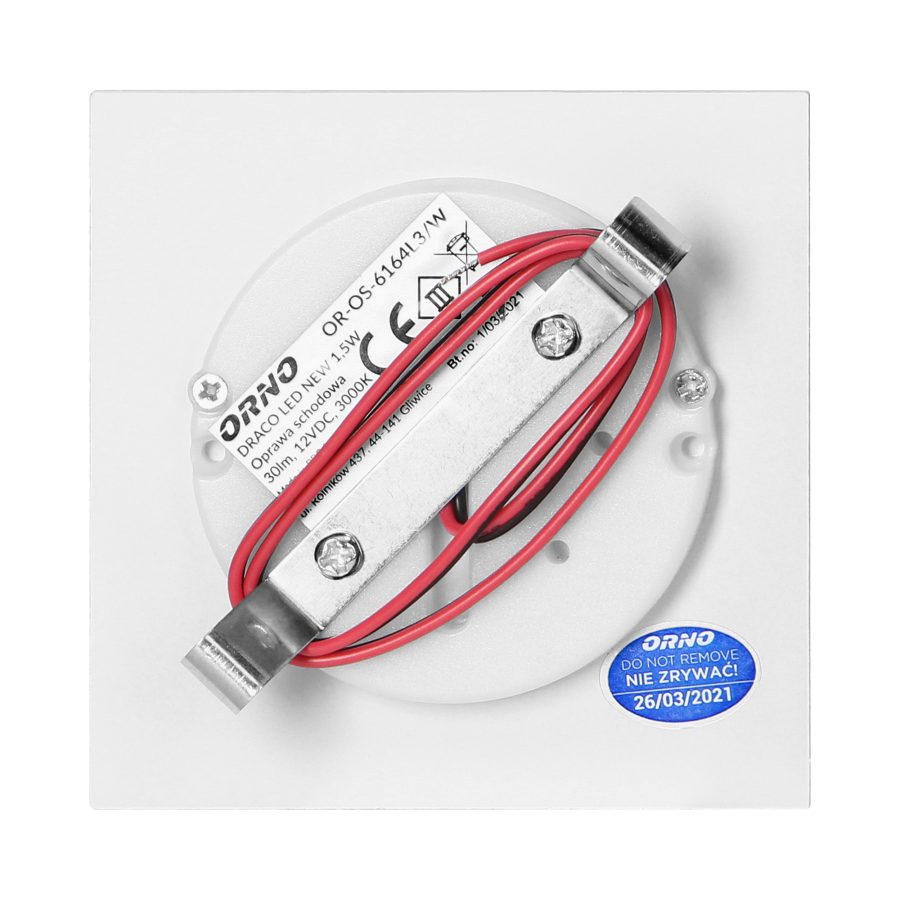 DRACO LED NEW 1,5W, oprawa schodowa podtynkowa, 12VDC, 30lm, 3000K, biała, innowacyjny sposób montażu