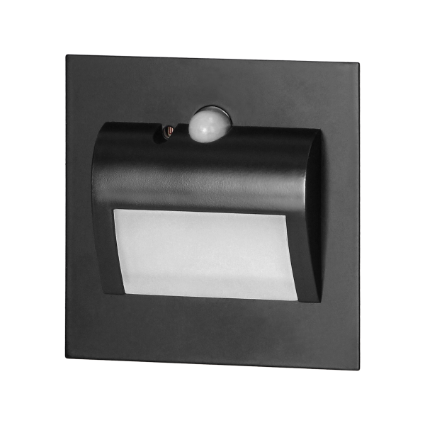 DRACO LED NEW 1,5W, oprawa schodowa podtynkowa, 12VDC, 30lm, 6000K, czarny, innowacyjny sposób montażu