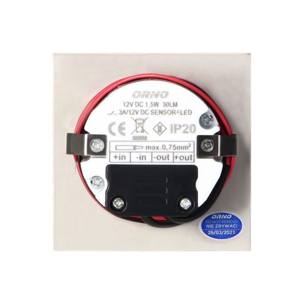 DRACO LED NEW staircase light fitting 1.5W, 12VDC, 30lm, 6000K, satin