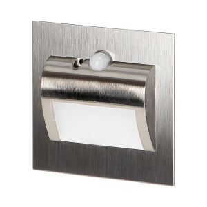 DRACO LED NEW 1.5W, flush-mounted staircase luminaire, 12VDC, 30lm, 3000K, satin, twilight and motion sensor