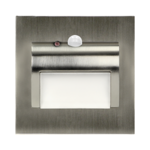 DRACO LED NEW 1.5W, flush-mounted staircase luminaire, 12VDC, 30lm, 6000K, satin, twilight and motion sensor
