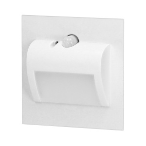 DRACO LED NEW 1.5W, flush-mounted staircase luminaire, 12VDC, 30lm, 6000K, white, twilight and motion sensor