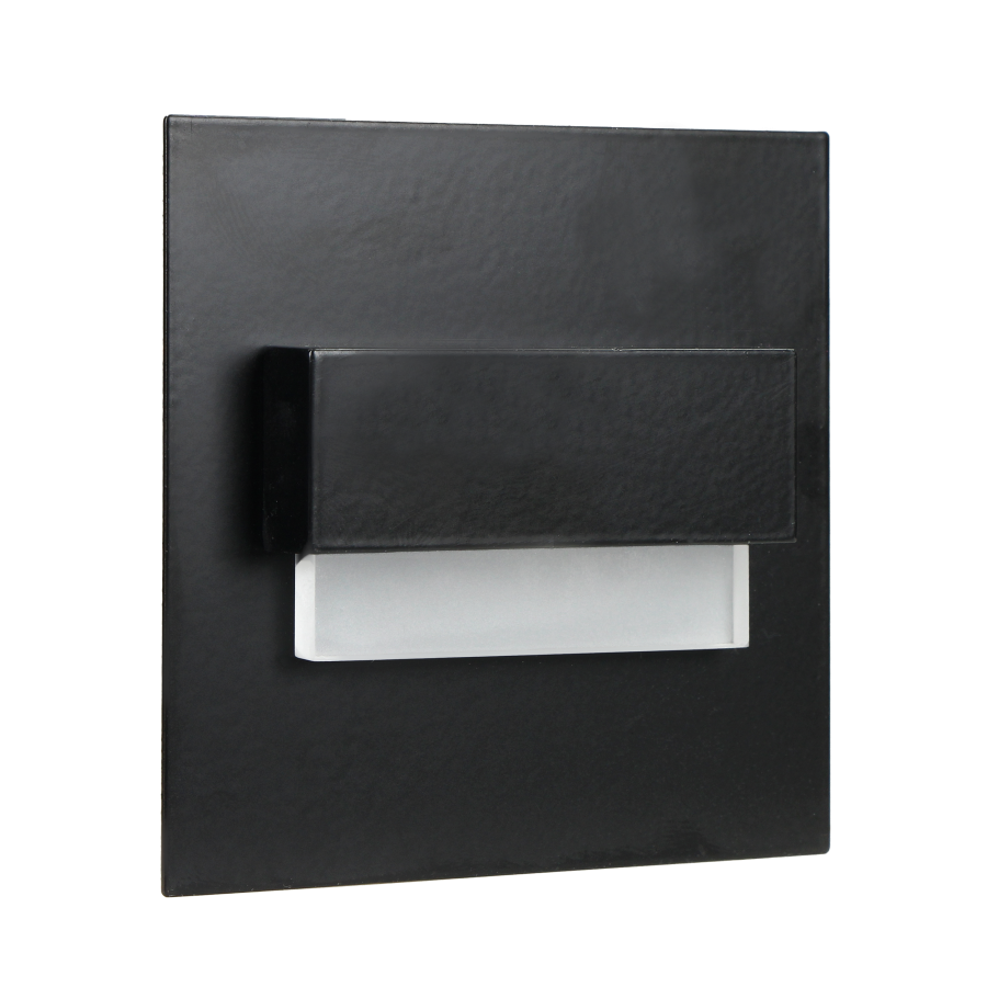 TRACO LED 1.5W staircase light fitting, 12VDC, 30lm, 3000K, black