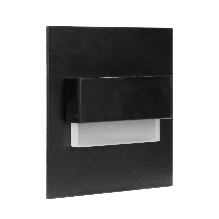 TRACO LED 1.5W staircase light fitting, 12VDC, 30lm, 3000K, black